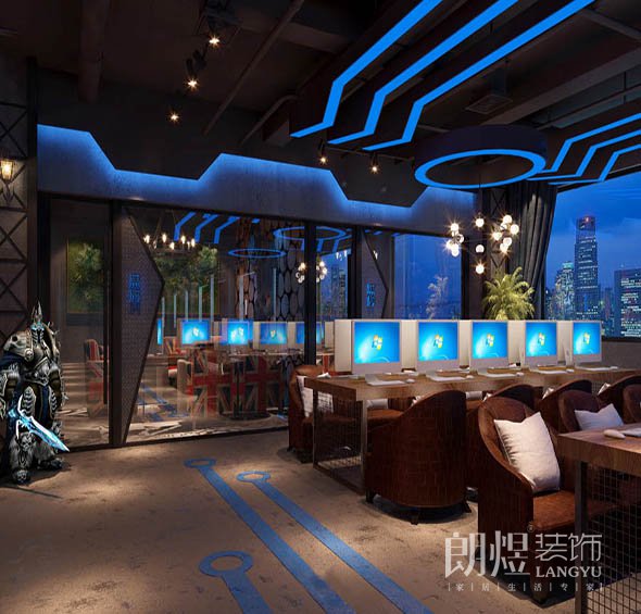 動感時尚電競網咖裝修效果圖