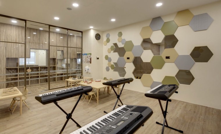 鋼琴培訓(xùn)室背景墻裝修設(shè)計效果圖