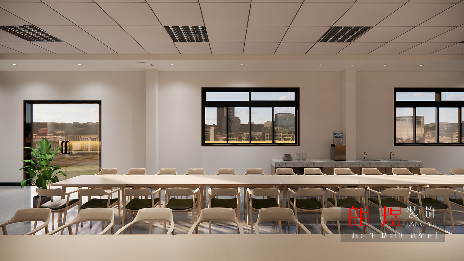 園區工廠員工食堂裝修改造設計效果圖